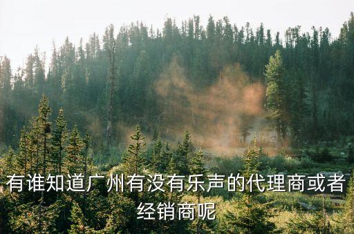 廣州金松建設有限公司，有誰知道廣州有沒有樂聲的代理商或者經銷商呢