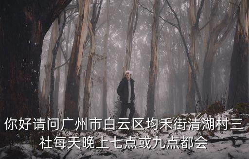 你好請問廣州市白云區均禾街清湖村三社每天晚上七點或九點都會