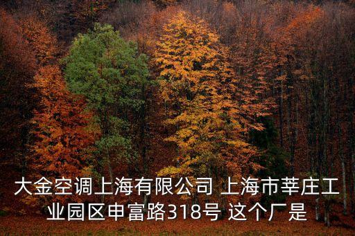 上海市空調廠地址，大金空調上海有限公司 上海市莘莊工業(yè)園區(qū)申富路318號 這個廠是