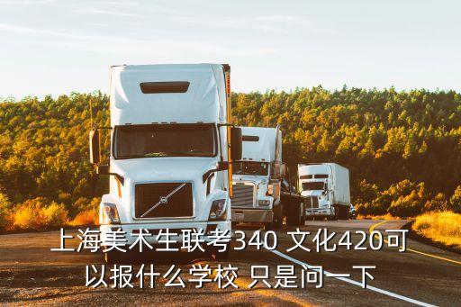 上海美術生聯考340 文化420可以報什么學校 只是問一下