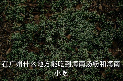 廣州湯粉哪里吃，想在廣州大塘吃到正的潮汕湯粉有誰知道在哪里嗎