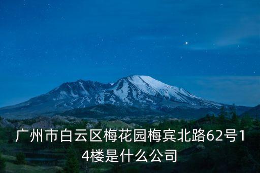 廣州市白云區(qū)梅花園梅賓北路62號14樓是什么公司