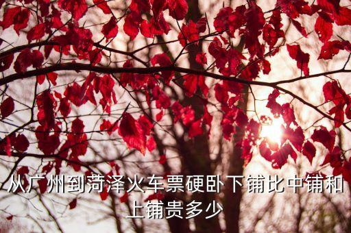 從廣州到菏澤火車票硬臥下鋪比中鋪和上鋪貴多少