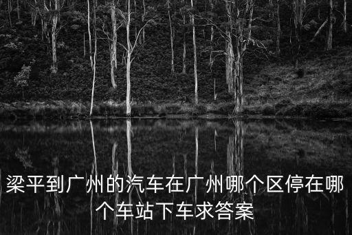 梁平到廣州的班車，梁平到廣州的汽車在廣州哪個區停在哪個車站下車求答案
