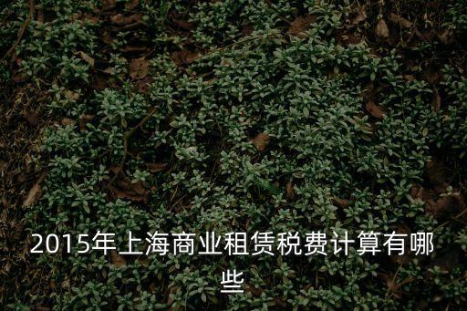 2015年上海商業(yè)租賃稅費(fèi)計(jì)算有哪些