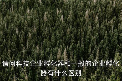請問科技企業孵化器和一般的企業孵化器有什么區別