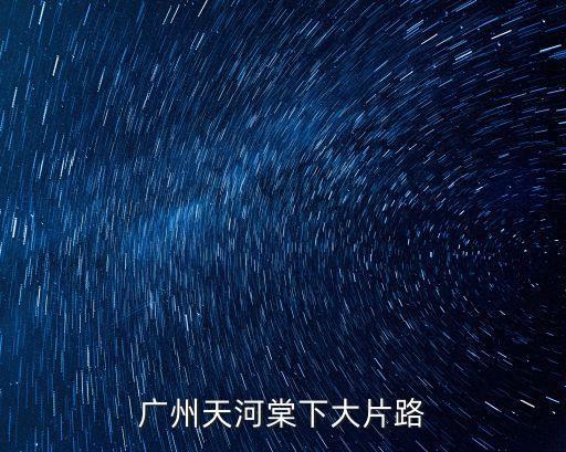 廣州天河棠下大片路