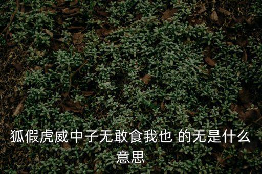 無的意思，狐假虎威中子無敢食我也 的無是什么意思