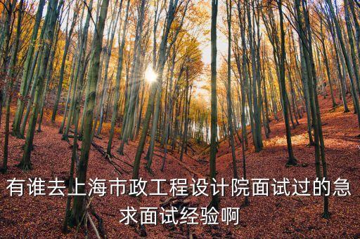 有誰去上海市政工程設計院面試過的急求面試經驗啊