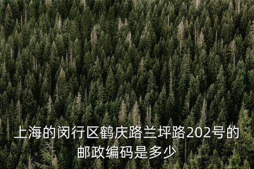 上海的閔行區鶴慶路蘭坪路202號的郵政編碼是多少
