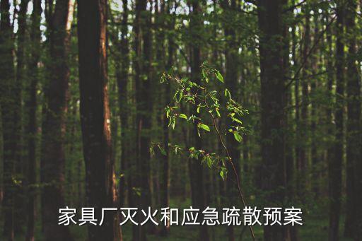 家具廠滅火和應急疏散預案
