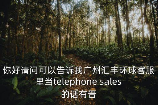 你好請(qǐng)問可以告訴我廣州匯豐環(huán)球客服里當(dāng)telephone sales的話有晉