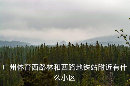 廣州體育西路林和西路地鐵站附近有什么小區
