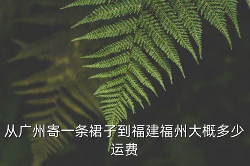 從廣州寄一條裙子到福建福州大概多少運費