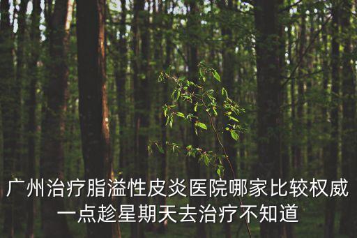 廣州治療脂溢性皮炎醫院哪家比較權威一點趁星期天去治療不知道