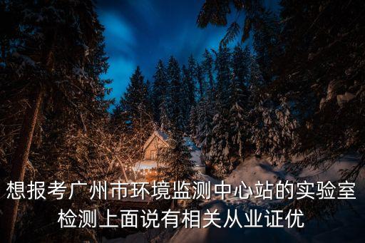 想報考廣州市環(huán)境監(jiān)測中心站的實驗室檢測上面說有相關(guān)從業(yè)證優(yōu)