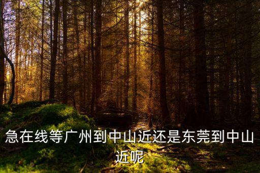 急在線等廣州到中山近還是東莞到中山近呢