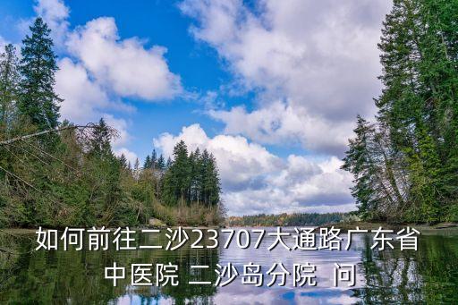 二沙島醫院在廣州哪個區，如何前往二沙23707大通路廣東省中醫院 二沙島分院  問