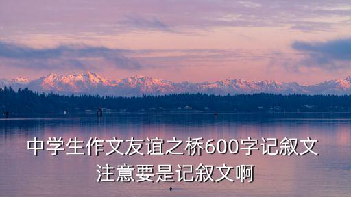 中學(xué)生作文友誼之橋600字記敘文 注意要是記敘文啊