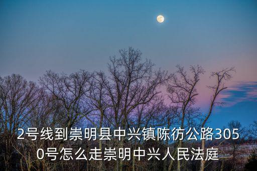 2號線到崇明縣中興鎮(zhèn)陳彷公路3050號怎么走崇明中興人民法庭