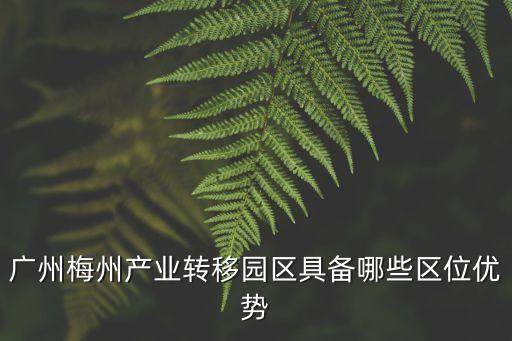 廣州梅州產業轉移園區具備哪些區位優勢