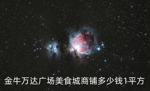 金牛萬達廣場美食城商鋪多少錢1平方