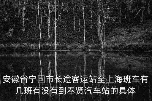 寧國市到上海市汽車時刻表，從寧國到上海怎么坐車