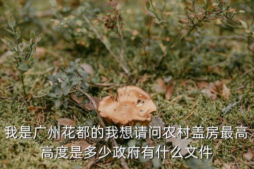 我是廣州花都的我想請問農村蓋房最高高度是多少政府有什么文件
