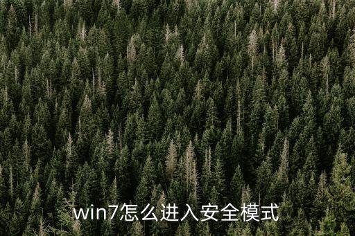 win7安全模式，win7怎么進入安全模式