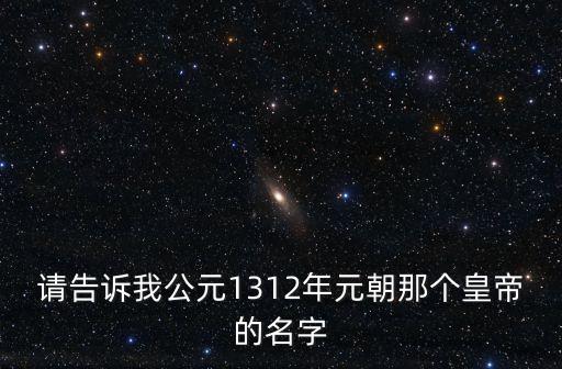 元仁宗，請告訴我公元1312年元朝那個皇帝的名字