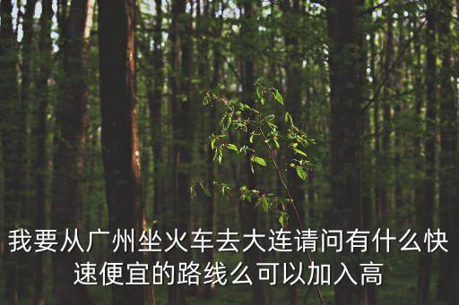 我要從廣州坐火車去大連請問有什么快速便宜的路線么可以加入高
