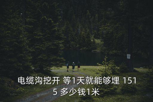 電纜溝挖開 等1天就能夠埋 1515 多少錢1米