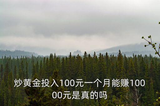 炒黃金投入100元一個月能賺10000元是真的嗎