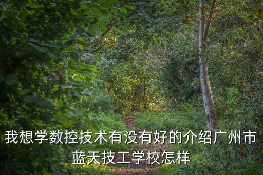 我想學數控技術有沒有好的介紹廣州市藍天技工學校怎樣