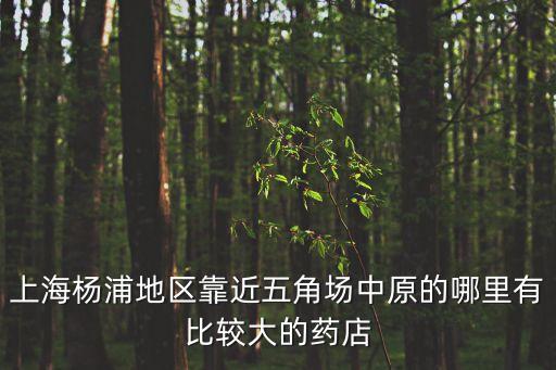 上海楊浦地區靠近五角場中原的哪里有比較大的藥店