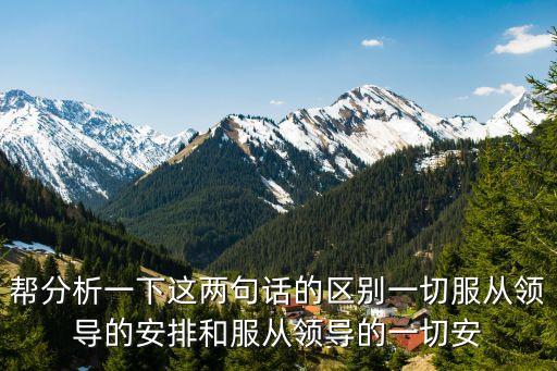 幫分析一下這兩句話的區(qū)別一切服從領(lǐng)導(dǎo)的安排和服從領(lǐng)導(dǎo)的一切安