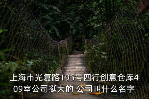 上海市光復路195號四行創意倉庫409室公司挺大的 公司叫什么名字
