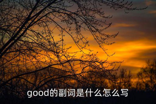 good的副詞是什么怎么寫