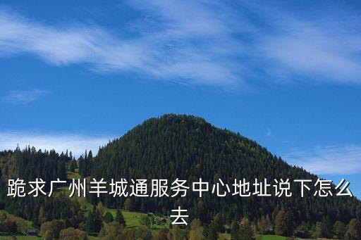 跪求廣州羊城通服務中心地址說下怎么去