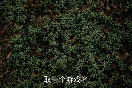 取游戲名，好聽的游戲名