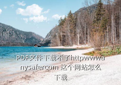 PDF文件下載不了httpwwwanysafercom 這個網站怎么下載