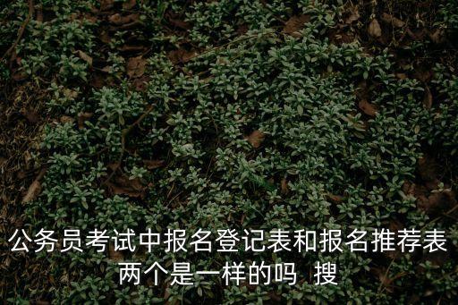 公務員考試中報名登記表和報名推薦表兩個是一樣的嗎  搜