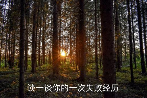 談一談你的一次失敗經(jīng)歷