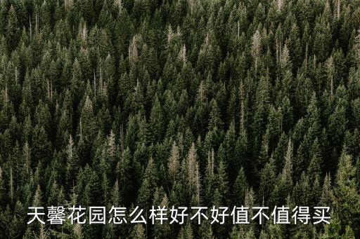 天馨花園怎么樣好不好值不值得買