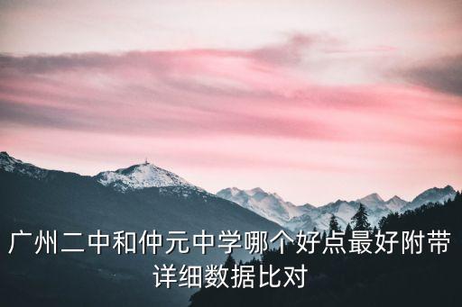 廣州從化2020年二中的重本率，廣州二中和仲元中學哪個好點最好附帶詳細數據比對