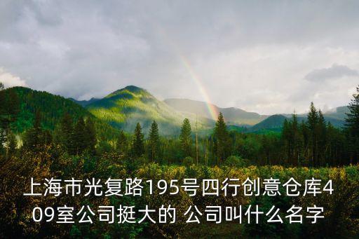 上海市光復路195號四行創意倉庫409室公司挺大的 公司叫什么名字