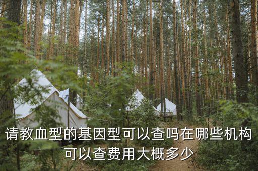 請教血型的基因型可以查嗎在哪些機構可以查費用大概多少