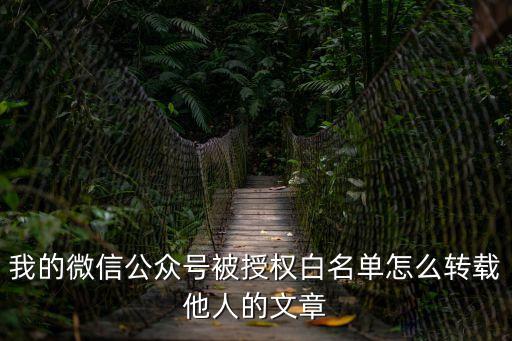我的微信公眾號(hào)被授權(quán)白名單怎么轉(zhuǎn)載他人的文章