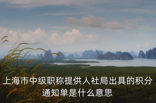 上海市中級職稱提供人社局出具的積分通知單是什么意思