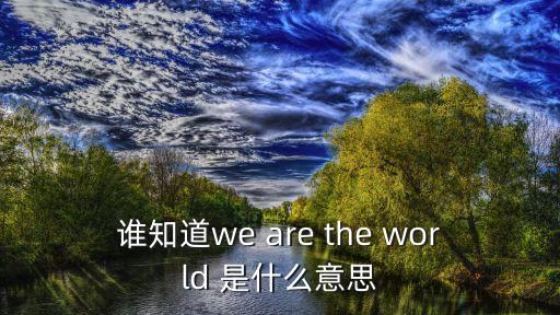 誰知道we are the world 是什么意思